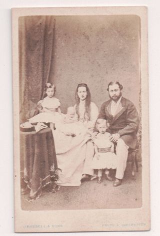 Vintage Cdv King Edward Vii Queen Alexandra Of Britain & Family Russell & Son Ph