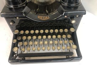 Antique Royal Typewriter with Beveled Glass Sides Model 10 3