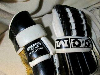 Vintage Ccm Hockey Gloves All Leather Pro Guard 1500