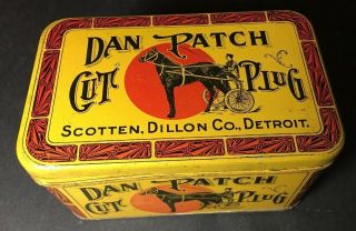 Vintage Dan Patch Cut Plug Tobacco Tin Scotten,  Dillon Co.  Detroit
