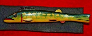 Vintage Fish Decoy Lure Fishing Carved Wood Rod Ice Spearing Folk Art Tackle