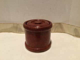 Vintage Burl Walnut Wood Jar W/ Lid Tobacco Humidor - England