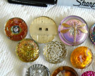 18 Vintage Mirror Back Glass Buttons 3/4 