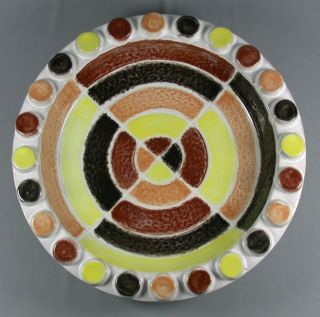 Vintage Mid Century Modern Brown & Yellow Ceramic Ashtray