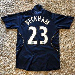 David Beckham La Galaxy Jersey Youth M Medium 23 Mls Adidas Blue Gold Vintage