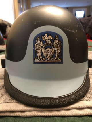 Vintage 1970’s Nypd York City Police Dept.  Motorcycle/highway Police Helmet