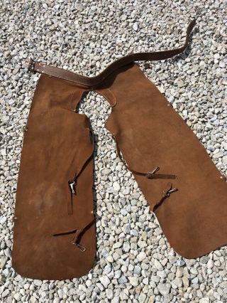 Vintage Western Leather Chaps Cowboy Rodeo Mexico