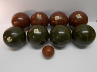 Vintage Sportcraft Bocce Ball Set Made In Italy 8 (2.  5 Lbs) Balls And 1 Pallino
