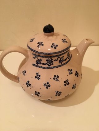 Johnson Brothers Laura Ashley Petite Fleur Blue Tea Pot With Lid Vintage 1980’s