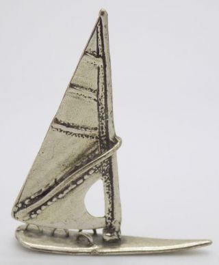 Vintage Solid Silver Italian Made Windsurf Hallmarked Figurine,  Miniature