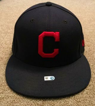 Jose Ramirez Mlb Holo Game Hat Cap 2018 Cleveland Indians