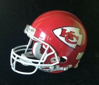 Nfl Kansas City Chiefs Team Issued Game Football Helmet Riddell Vsr - 2