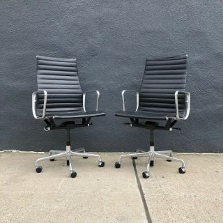 Eames For Herman Miller Authentic Aluminum Group Chairs (x3)