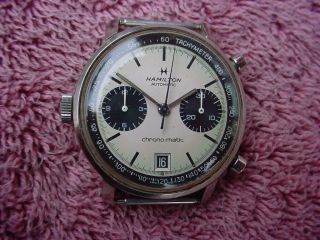 Hamilton Chrono - Matic Caliber 11 Automatic Panda Watch 1969? Ufix As - Is