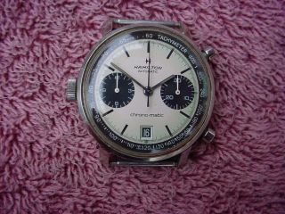 Hamilton Chrono - Matic Caliber 11 Automatic Panda Watch 1969? UFIX AS - IS 2