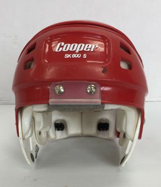 Vintage Rare Cooper Sk600 Ice Hockey Player Helmet Senior Red Sr Small Vtg