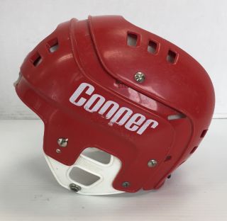 Vintage Rare Cooper Sk600 Ice hockey Player helmet senior Red Sr Small vtg 2