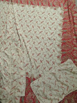 Ralph Lauren MIRABEAU Paisley Red Ivory Floral KING DUVET BED SKIRT SHAMS set 2