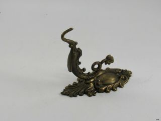 Vintage Solid Brass Chinese Dragon Serpent Coat Hat Towel Hanger