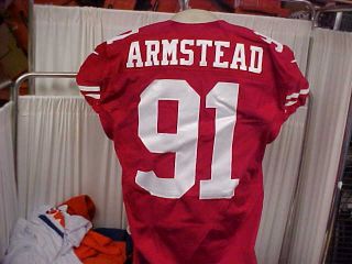2014 Nfl San Francisco 49ers Game Worn Home Jersey 91 Arik Armstead Nike Sz 46