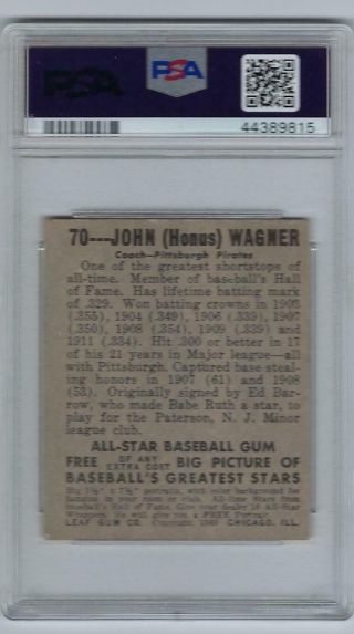 1948 LEAF JOHN (HONAS) WAGNER CARD 70 PSA 3 VG 
