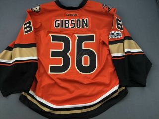 2016 - 17 John Gibson Anaheim Ducks Alternate Game Worn Signed Hockey Jersey 2