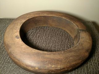 Antique Hat Millinery Tool Wood Brim Block Mold Flange 7 1/4