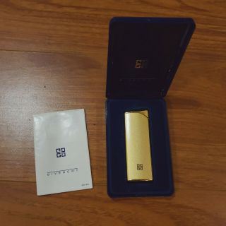 Vintage Givenchy Gold Tone Butane Lighter With Case