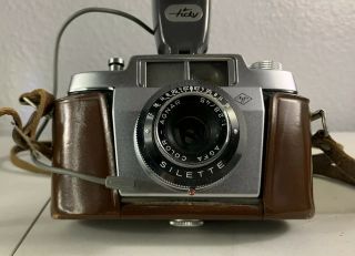 Vintage Agfa Silette Pronto 35mm Film Camera w/ 45mm f/2.  8 Lens W/ Flash 2