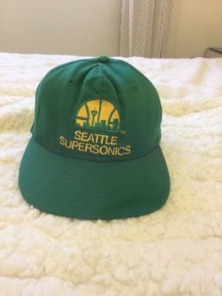 Vintage Seattle Supersonics Nba Snap Back Cap Hat