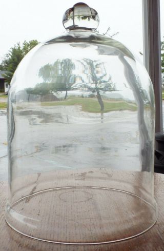 Large Old Antique 15 1/2 " Glass Display Dome Globe Bell Jar