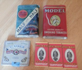 Vintage Tobacco Advertising Tin Cigar Cans And Prince Albert Rolling Papers