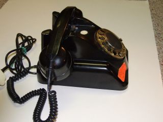 Vintage 60s Black Bakalite Standard Bell PTT Desk Telephone & 2