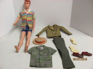 Vintage Mattel Allan Doll Straight Legs W/shirt Shorts Plus Dreamboat Outfit