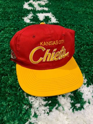 Kansas City Chiefs Nfl Vintage Sports Specialties Script Snapback Hat Cap 90s