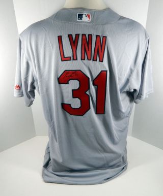2016 St.  Louis Cardinals Lance Lynn 31 Game Issued Signed Grey Jersey
