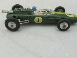 Vintage Corgi Toys Lotus Climax Formula 1 Green Car With Driver