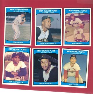 Vintage 1985 Tcma Baseball Cards Most Valuable Players Nl Mays Musial Clemente