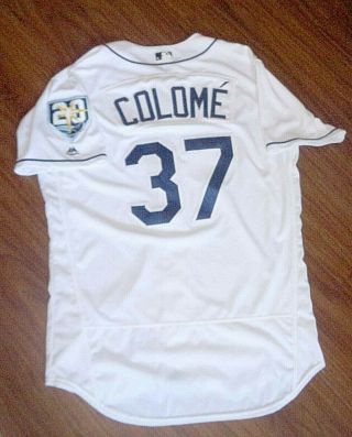 Tampa Bay Rays Alex Colome 2018 Game Issued Jersey Size 46 Mlb Authenticated