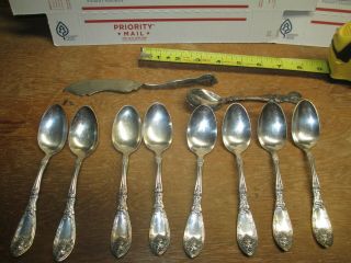 Rogers Vintage Pattern Tea Spoons - Master Butter Knife Sugar Spoon Get All