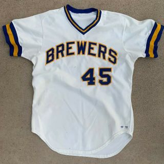 Vintage Milwaukee Brewers Player Worn Jersey 1975 Larry Anderson