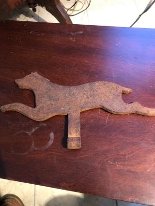 Rare Large Antique Cast Iron Wolf Dog Shooting Gallery Arcade Carnival Target