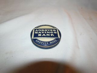 Vintage Advertising Celluloid Dime Bank Andover Ma Savings Bank