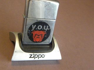 Vintage Zippo 1997 Cigarette Lighter Red Dog Y.  O.  U.  Great Shape - Light Use