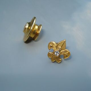 Boy Scout BSA 14K gold diamond pin tie tack vintage scouting jewelry 2