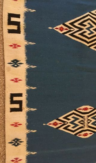 Pre - 1935 Texcoco Mexican Textile Blanket Rug,  needs cleaning. 3