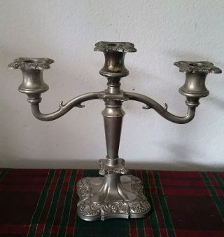 Rare Set of 2 Silverplate Candelabras 3 Candlestick Grapes Vines Made In England 2