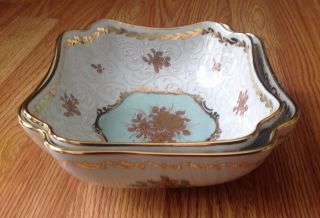 Vintage Decor Main France Floral Porcelain Limoges Two Bowls Plates - Set Of 2