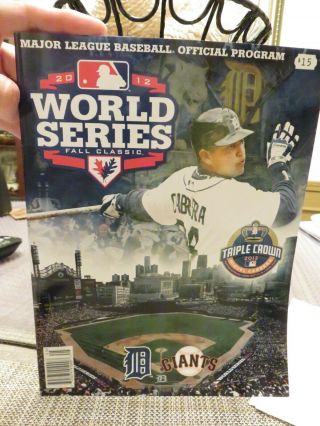 2012 Major League Baseball World Series Program (miquel Cabrera On The Cover)
