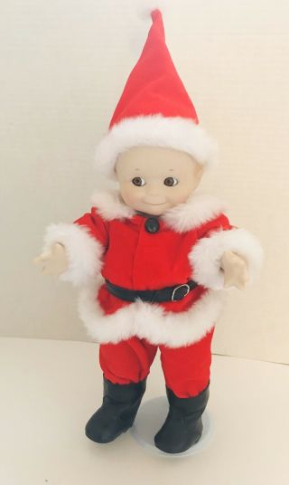 12” Vtg Porcelain Christmas Santa Clause Kewpie Doll Jesco Danbury W/box
